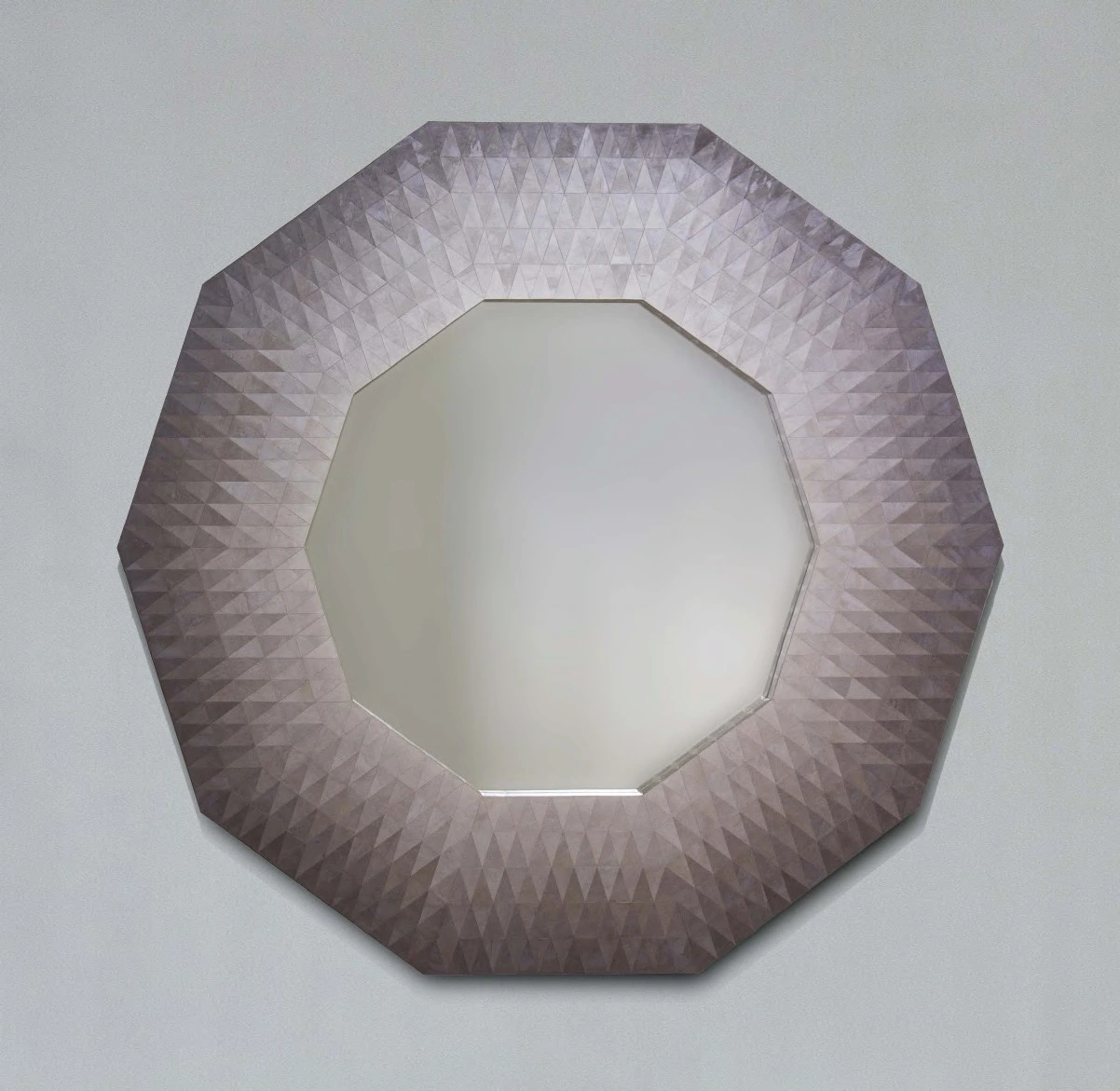 Miroir Iris — marqueterie de gesso nacré